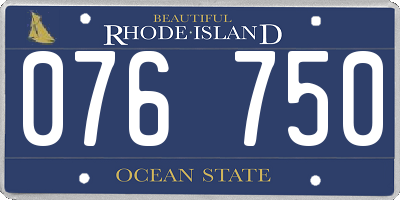 RI license plate 076750