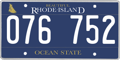 RI license plate 076752