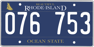 RI license plate 076753