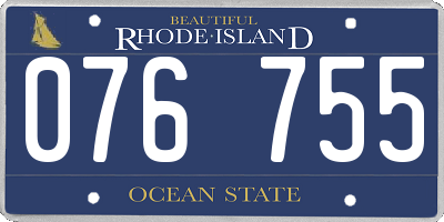 RI license plate 076755