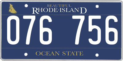RI license plate 076756