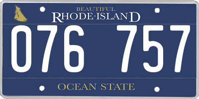 RI license plate 076757