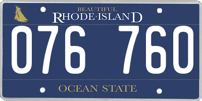 RI license plate 076760