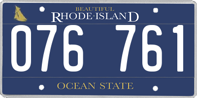 RI license plate 076761