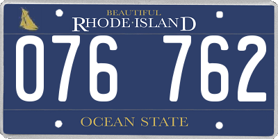 RI license plate 076762