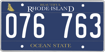 RI license plate 076763