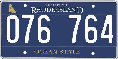RI license plate 076764