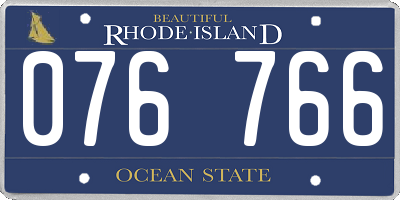 RI license plate 076766