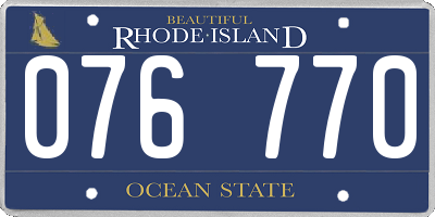 RI license plate 076770