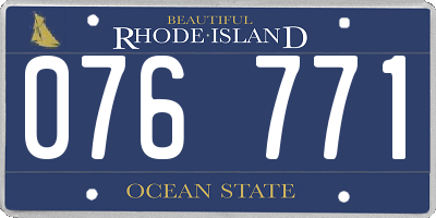 RI license plate 076771