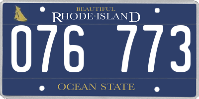 RI license plate 076773