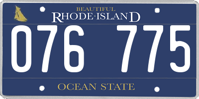 RI license plate 076775