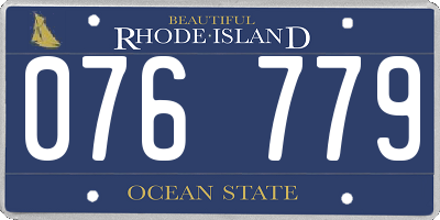 RI license plate 076779
