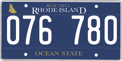 RI license plate 076780