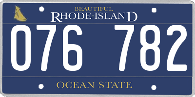 RI license plate 076782