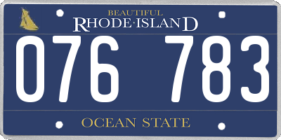 RI license plate 076783