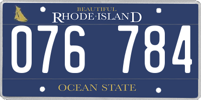 RI license plate 076784