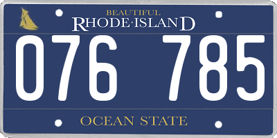 RI license plate 076785