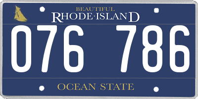 RI license plate 076786