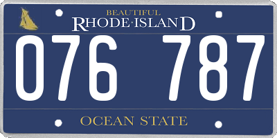 RI license plate 076787