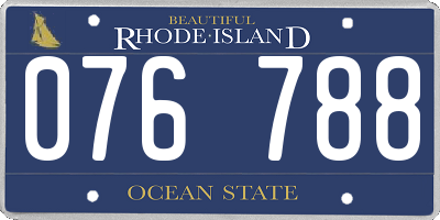 RI license plate 076788