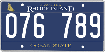 RI license plate 076789