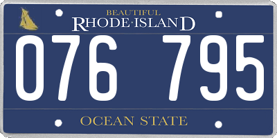 RI license plate 076795