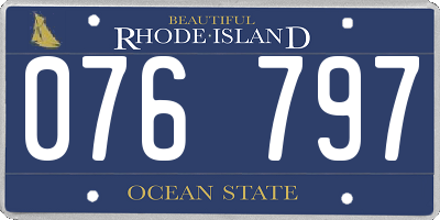 RI license plate 076797