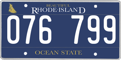 RI license plate 076799