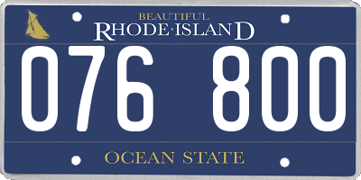 RI license plate 076800