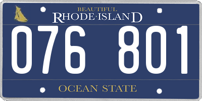 RI license plate 076801