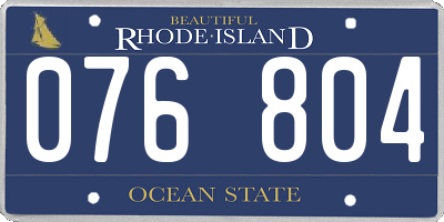 RI license plate 076804