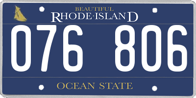 RI license plate 076806