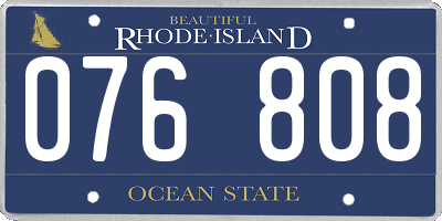 RI license plate 076808