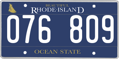 RI license plate 076809