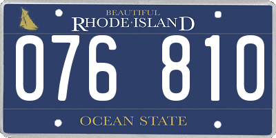 RI license plate 076810