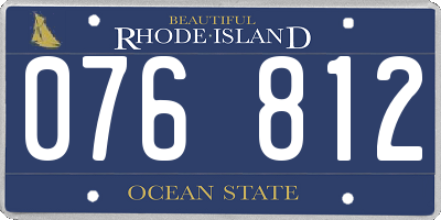 RI license plate 076812
