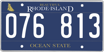 RI license plate 076813