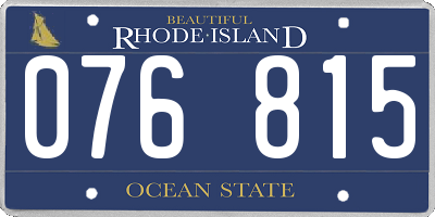 RI license plate 076815