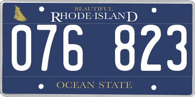 RI license plate 076823