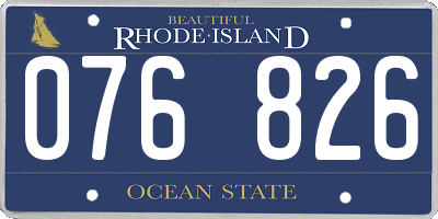 RI license plate 076826
