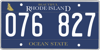 RI license plate 076827