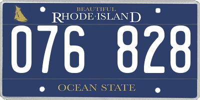 RI license plate 076828