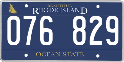 RI license plate 076829