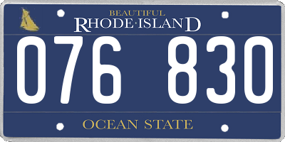 RI license plate 076830