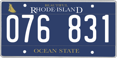 RI license plate 076831