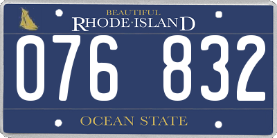 RI license plate 076832