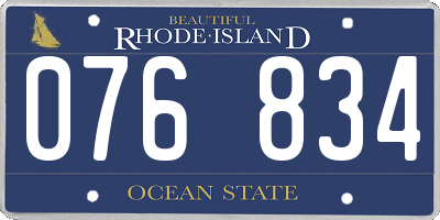 RI license plate 076834