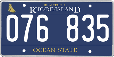 RI license plate 076835