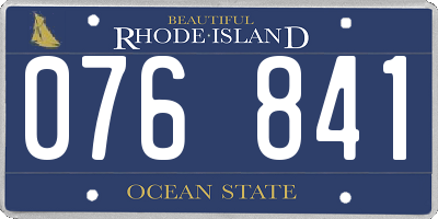 RI license plate 076841
